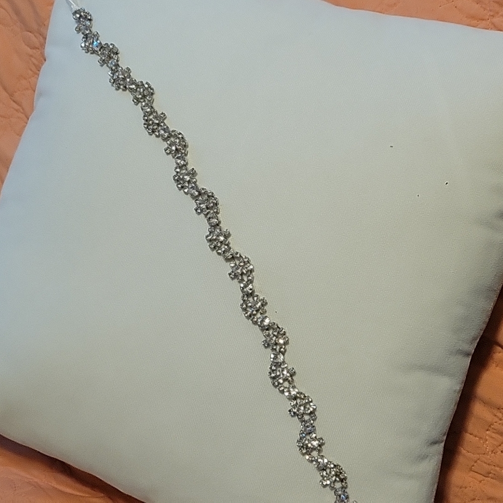 Silver wedding dress belt